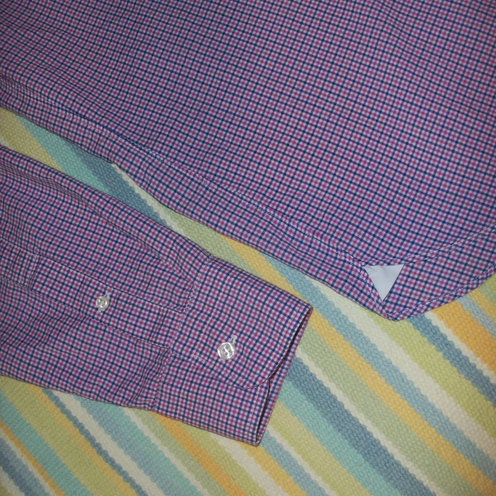 J. Crew Ludlow pink/blue plaid button up, size Med